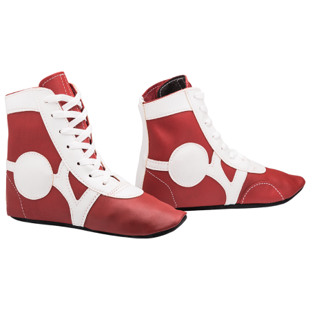Купить Обувь для самбо SM-0102, кожа, красный Rusco в Серафимовиче 