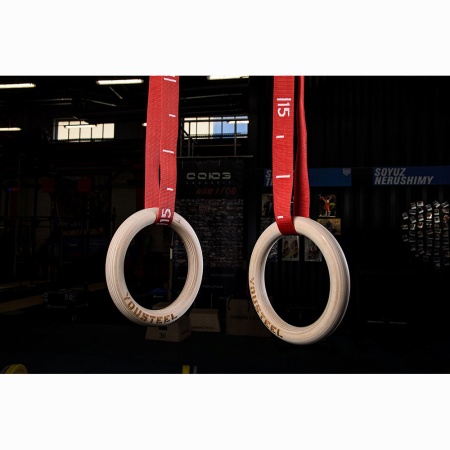 Купить Кольца гимнастические 32 мм красные стропы в Серафимовиче 