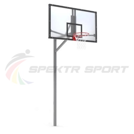 Купить Стойка баскетбольная уличная упрощенная со щитом из оргстекла, кольцом и сеткой SP D 412 в Серафимовиче 