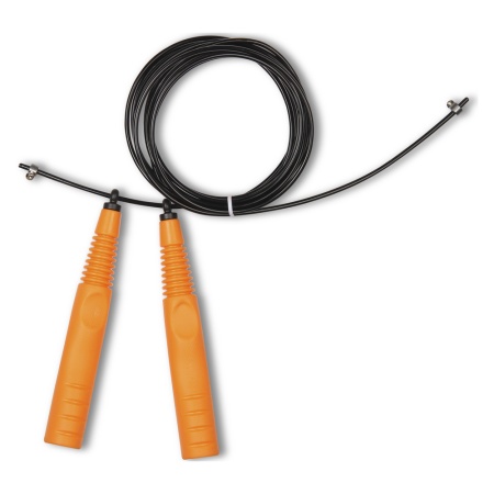 Купить Скакалка высокооборотная Кроссфит стальной шнур в оплетке 2.9 м чёрно-оранжевая в Серафимовиче 